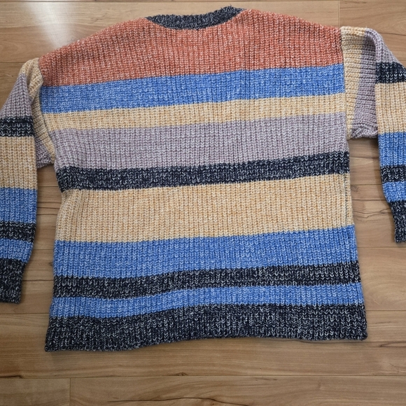 C&C California Women's Multi-Color Stripe Sweater 1X - Picture 2 of 7
